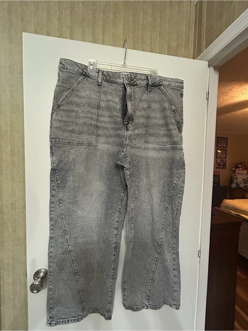 SO Gray Washed High-Rise Straight Jeans